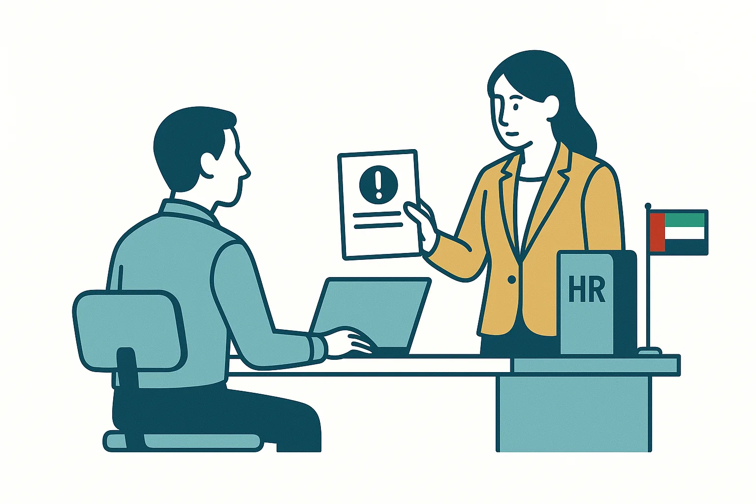 Employee receiving a suspension notice for misconduct—illustrating denied gratuity case